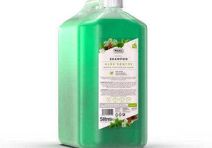 Wahl Aloe Soothe Shampoo – Mild Concentrated Formula with Aloe, 1:15 Dilution, 5L Bottle