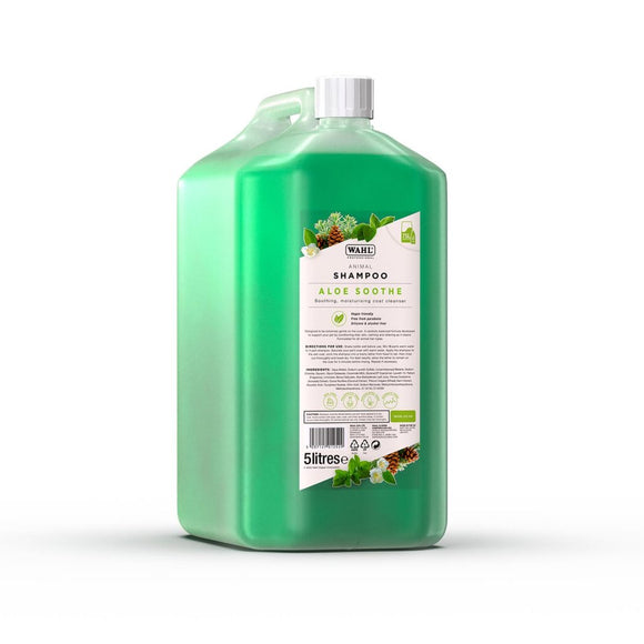 Wahl Aloe Soothe Shampoo – Mild Concentrated Formula with Aloe, 1:15 Dilution, 5L Bottle