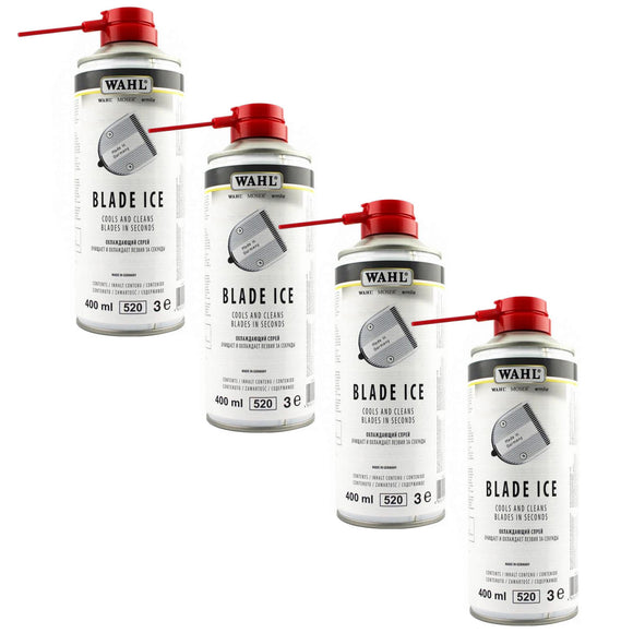 Wahl Blade Ice 4-in-1 Spray – Cooling, Cleaning, Oiling, and Protecting Blades, Set of 4