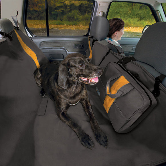 Kurgo Wander Hammock Car Seat Cover – Black, Waterproof, Durable, Easy-Clean Design