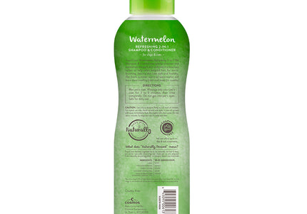Tropiclean Refreshing 2in1 Shampoo and Conditioner 355ml – Natural Watermelon Scent, Gentle Cleansing Formula