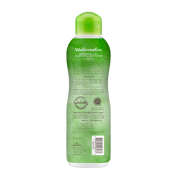 Tropiclean Refreshing 2in1 Shampoo and Conditioner 355ml – Natural Watermelon Scent, Gentle Cleansing Formula