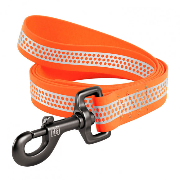 Waudog Waterproof Reflective Leash XL – Durable Orange Lead with High-Visibility Finish