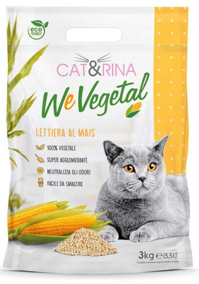 Cat&Rina WeVegetal Corn Litter – Clumping Biodegradable Corn Formula, 5.5L (3kg)