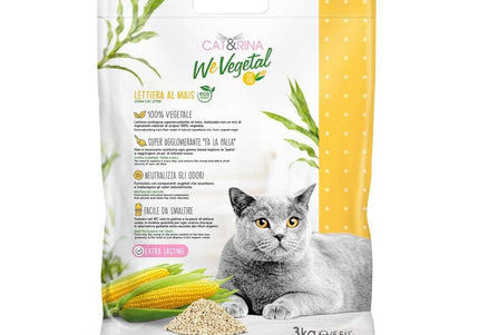 Cat&Rina WeVegetal Corn Litter – Clumping Biodegradable Corn Formula, 5.5L (3kg)
