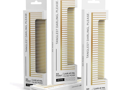 So Posh Metal Comb Grande 19cm – Gold Grooming Comb with Mixed 50/50 Pins