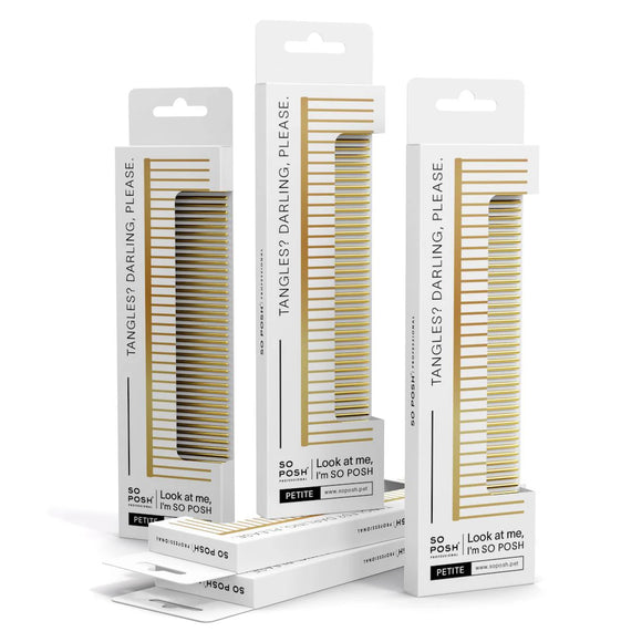 So Posh Metal Comb Classic 19cm – Gold Grooming Comb with Mixed 50/50 Pins