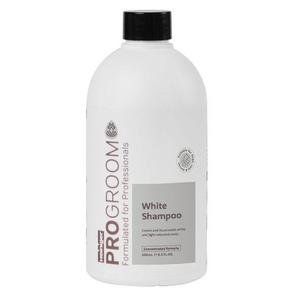ProGroom White Shampoo 500ml – Concentrated Brightening Formula, Enhances White and Light Coats