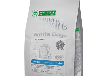 Nature’s Protection Superior Care White Dogs Adult Small Breeds Herring – Complete Dry Food, 10kg Bag