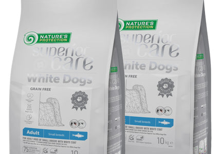 Nature’s Protection Superior Care White Dogs Herring Kibble – Small Breed, 2x10kg, Premium Formula