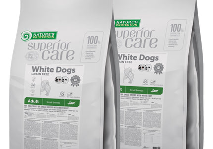 Nature’s Protection Superior Care White Dogs Adult Small Breeds Insect Protein Hypoallergenic Food, 2x10kg