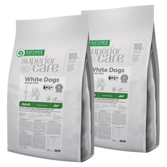 Nature’s Protection Superior Care White Dogs Adult Small Breeds Insect Protein Hypoallergenic Food, 2x10kg