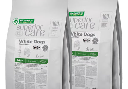 Nature’s Protection Superior Care White Dogs Adult Small Breeds Insect Protein Hypoallergenic Food, 2x10kg