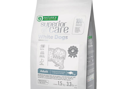 Nature’s Protection Superior Care White Fish Small Breed Adult Dog Food 1.5kg – Premium Formula for Healthy Coat