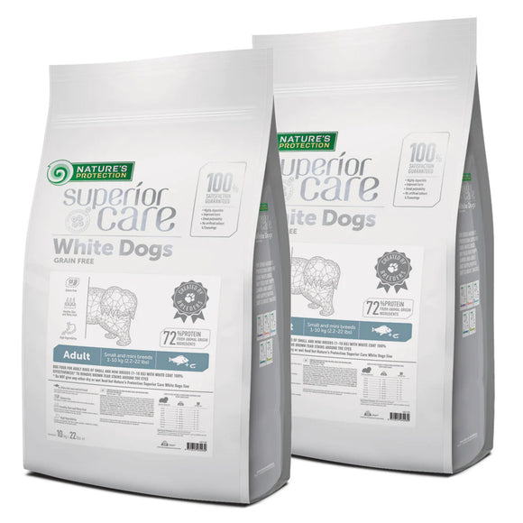 Nature’s Protection Superior Care White Fish Small Breed Adult Dog Food – 2x10kg, Premium Formula