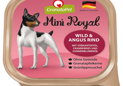GranataPet Mini Royal Venison and Angus Beef Wet Food – Grain-Free, Small Breed Formula, 11x150g