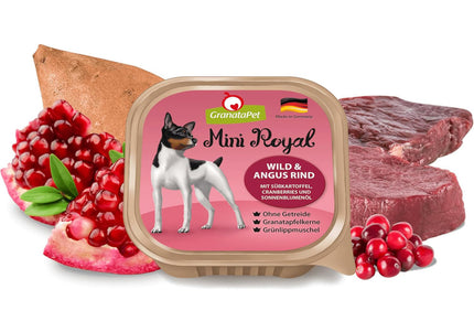 GranataPet Mini Royal Venison and Angus Beef Wet Food – Grain-Free, Small Breed Formula, 11x150g