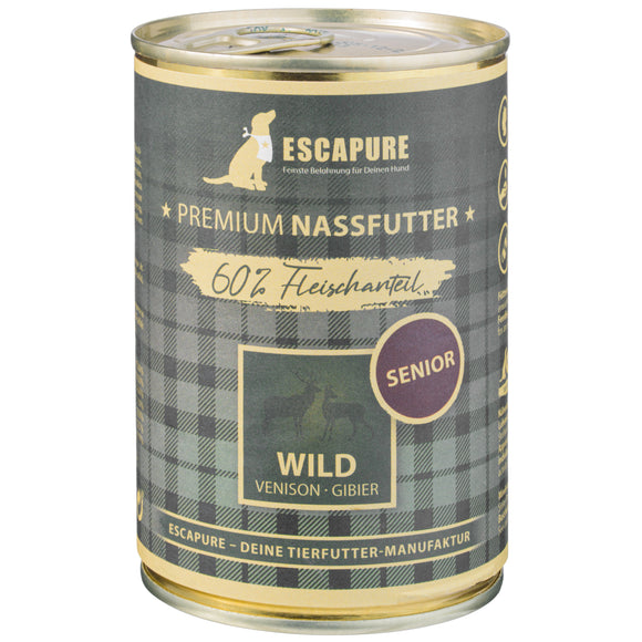 Escapure Senior Wild Wet Dog Food – Venison and Vegetable Recipe, 400g Can