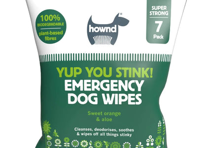 Hownd Yup You Stink! Emergency Dog Wipes – Large Wet Wipes, Removes Dirt and Odors, 7 Pack