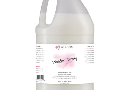 iGroom Wonder Spray Conditioner – Fast-Drying Formula with Heat Protection, 1.9L