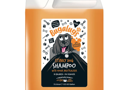 Bugalugs Stinky Dog Shampoo – Odor-Removing Concentrate, 1:10 Dilution, 5L Bottle