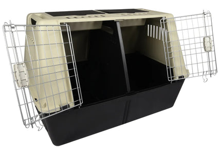 Flamingo Tripper Grey XL Double Dog Carrier – Divided, Heavy-Duty, Up to 50kg