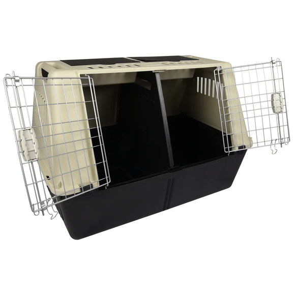 Flamingo Tripper Grey XL Double Dog Carrier – Divided, Heavy-Duty, Up to 50kg