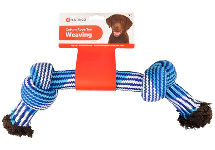 Flamingo Joe Rope 2 Knots – Extra Large Braided Cotton Dog Toy, Durable Design