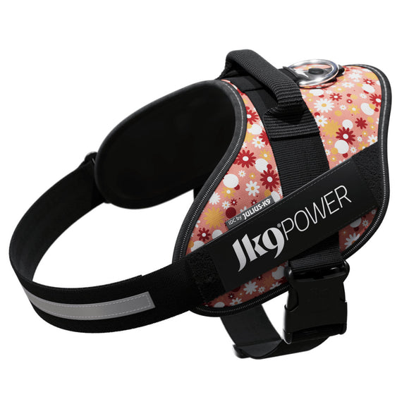Julius-K9 IDC Powerharness Pink Flowers – Top Quality Floral Pattern Harness, Size 2