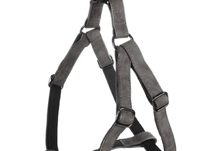 Flamingo Step&Go Delu Step-In Harness – Eco-Leather, Neoprene Lined, Black, XL, Comfortable Fit