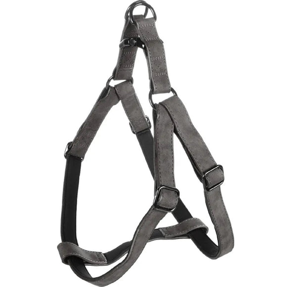 Flamingo Step&Go Delu Step-In Harness – Eco-Leather, Neoprene Lined, Black, XL, Comfortable Fit