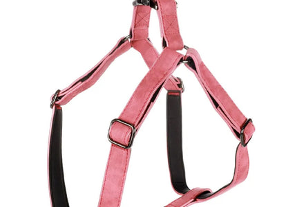 Flamingo Step&Go Deluxe Red Harness – Eco-Leather Step-In Design with Neoprene Lining, XS