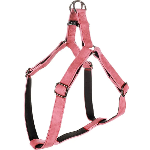 Flamingo Step&Go Deluxe Red Harness – Eco-Leather Step-In Design with Neoprene Lining, XS