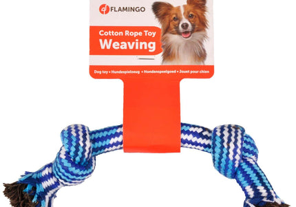 Flamingo Joe Rope 2 Knots – Extra Large Braided Cotton Dog Toy, Durable Design