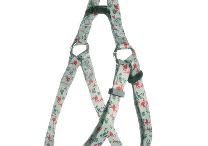 Flamingo Step&Go Samar Light Green Harness – Nylon Step-In Design with Leaf Pattern, Small Size