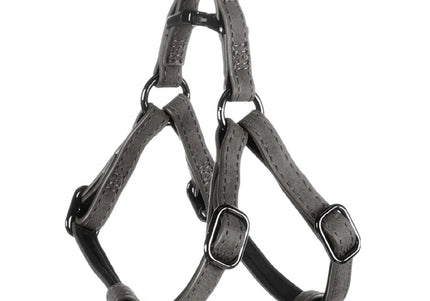 Flamingo Step&Go Delu Step-In Harness – Eco-Leather, Neoprene Lined, Black, XL, Comfortable Fit