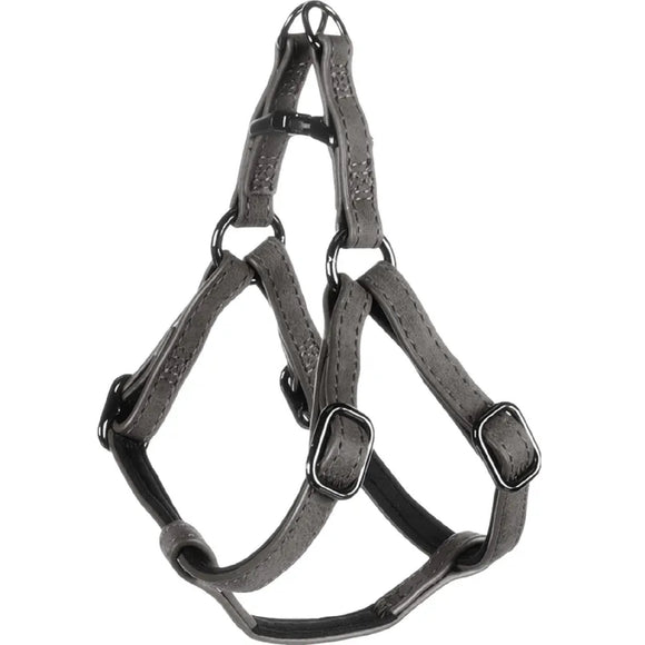 Flamingo Step&Go Delu Step-In Harness – Eco-Leather, Neoprene Lined, Black, XL, Comfortable Fit