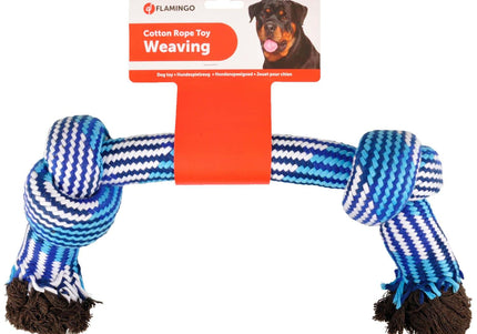 Flamingo Joe Rope 2 Knots – Extra Large Braided Cotton Dog Toy, Durable Design