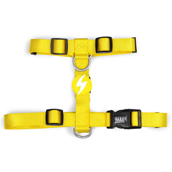 Dashi Solid Back Harness Yellow – Adjustable Guard Dog Harness, Lightweight XS Design
