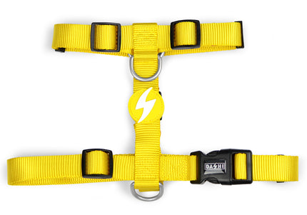 Dashi Solid Back Harness Yellow – Adjustable Guard Dog Harness, Lightweight XS Design