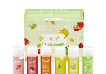 Yuup! Tutti Frutti Shampoo Collection – Assorted Fruity Scented Mini Bottles, 6 x 30ml Set