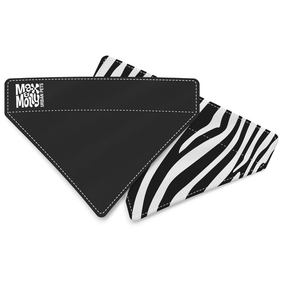 Max&Molly Reversible Zebra Bandana – Large Double-Sided Dog Scarf, Stylish Design