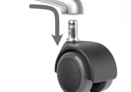 Replacement Wheels Set – Push-Fit Black Casters for Grooming Chair or Stool, 5 Pack