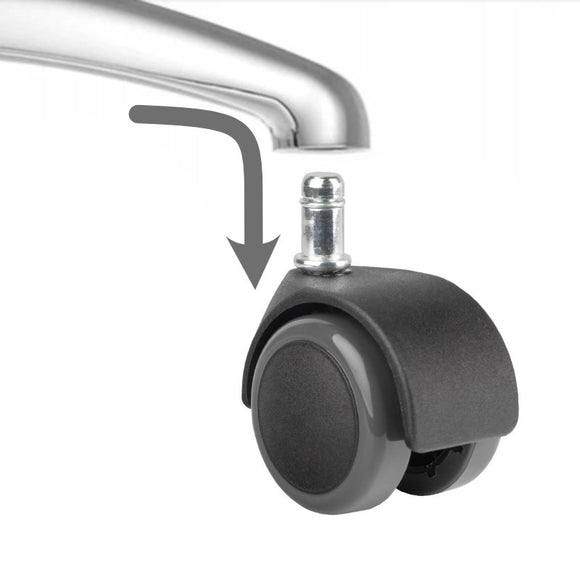 Replacement Wheels Set – Push-Fit Black Casters for Grooming Chair or Stool, 5 Pack