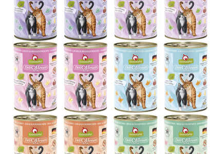 GranataPet DeliCatessen Wet Cat Food Set – Grain-Free, 12x400g, Six Flavors, Pack of 3