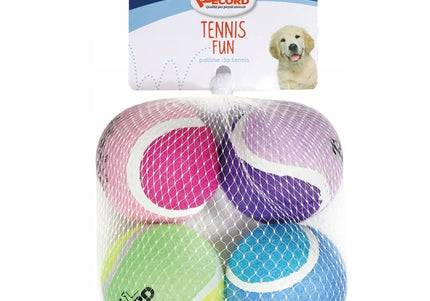 Record Dog Tennis Balls 6.5cm – Durable Play Balls, Set of 4 for Active Pets