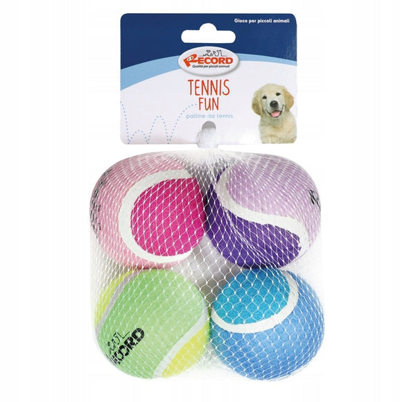 Record Dog Tennis Balls 6.5cm – Durable Play Balls, Set of 4 for Active Pets