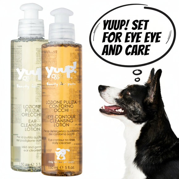 Yuup! Home Eye Contour and Ear Cleaning Kit – Gentle Dual-Action Lotions, 150ml Each