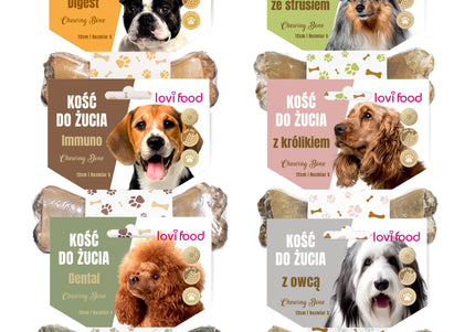 Lovi Food Chewing Bone Set – 12cm Durable Treat Bones, 2 Pack, 6x 55g Each