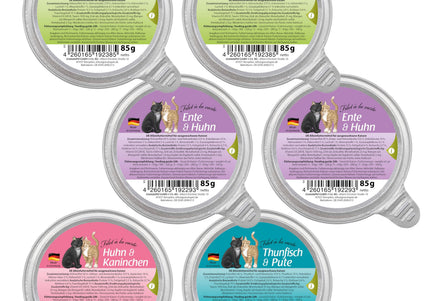 GranataPet Filet à la Carte Wet Cat Food Set – Chicken Fillets in Sauce, 4 Flavor Variety, 6x85g